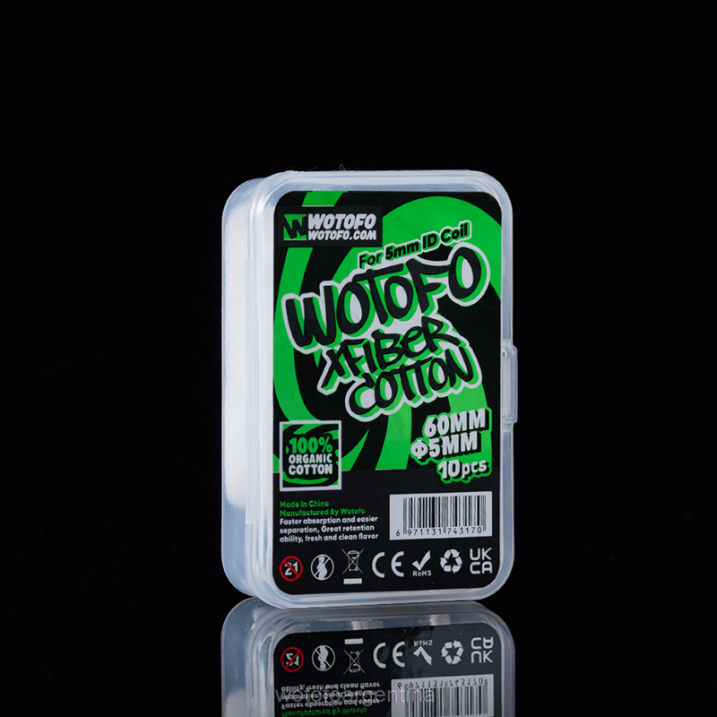 Wotofo Algodón xfiber para bobina de identificación 5 mm de espesor 10 piezas Wotofo vape review 0P02X348
