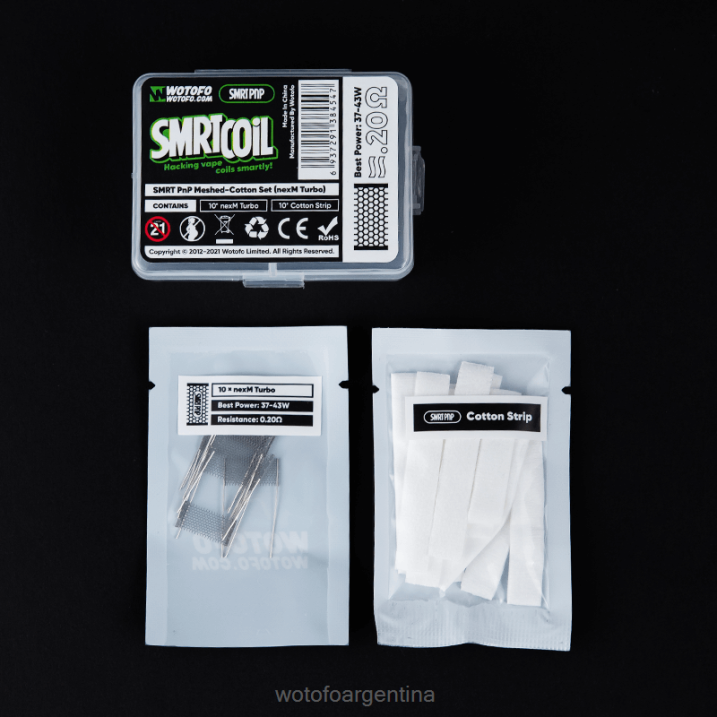 Wotofo SMRT conjunto de malla y algodón pnp nexmesh extremo Wotofo vape pods 0P02X340