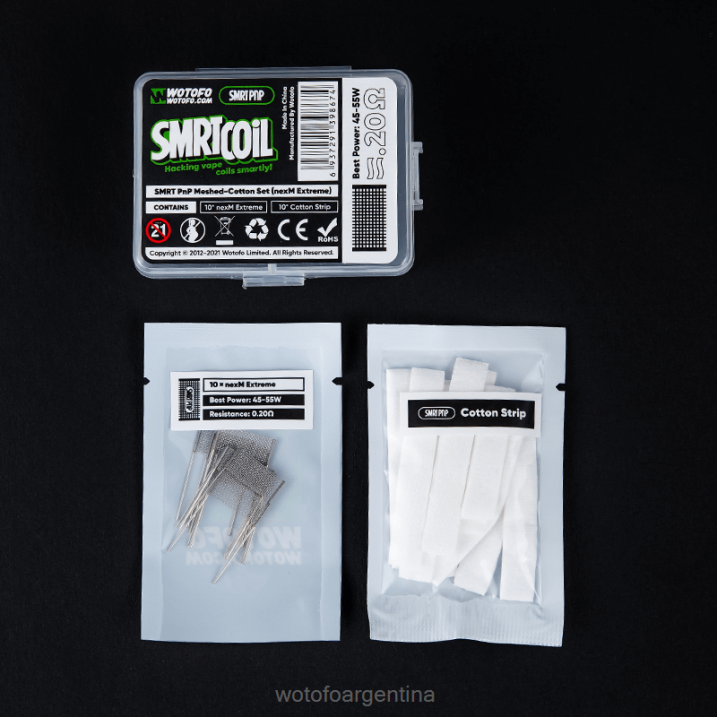 Wotofo SMRT conjunto de malla y algodón pnp nexmesh extremo Wotofo vape pods 0P02X340